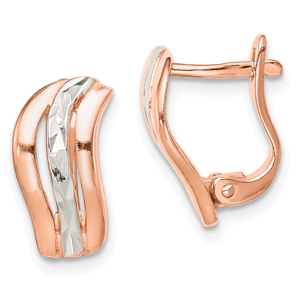Sterlingsilber Roséfarben und Diamantiert Creolen