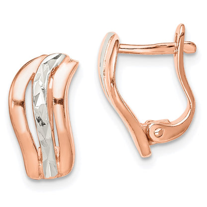 Sterlingsilber Roséfarben und Diamantiert Creolen