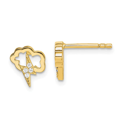 Sterlingsilber Goldfarben Zirkonia Storm Cloud Ohrstecker