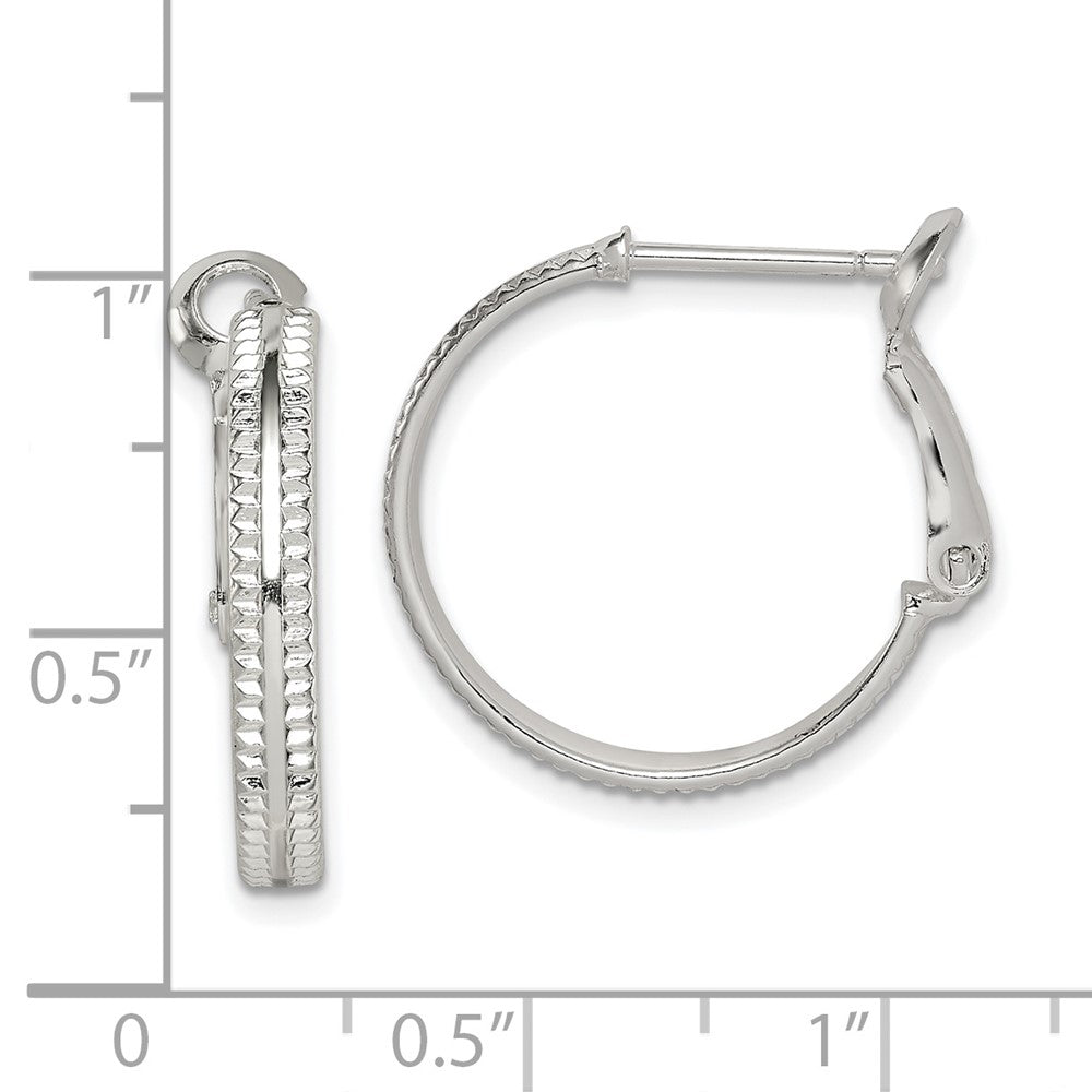 Sterlingsilber Milgrain 2x20mm Omega Rückseite Rund Creolen