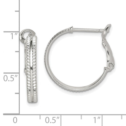 Sterlingsilber Milgrain 2x20mm Omega Rückseite Rund Creolen