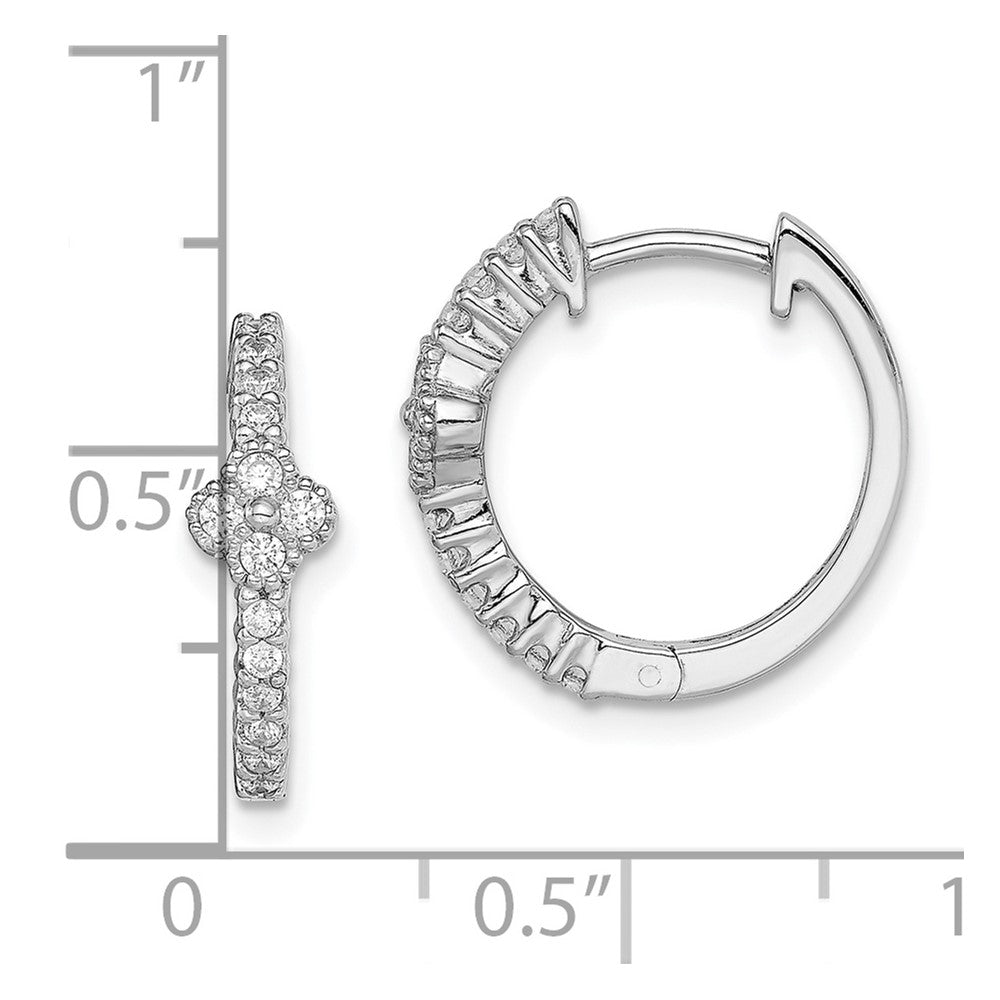 Sterlingsilber Rhodiniert Zirkonia Klappbar Creolen