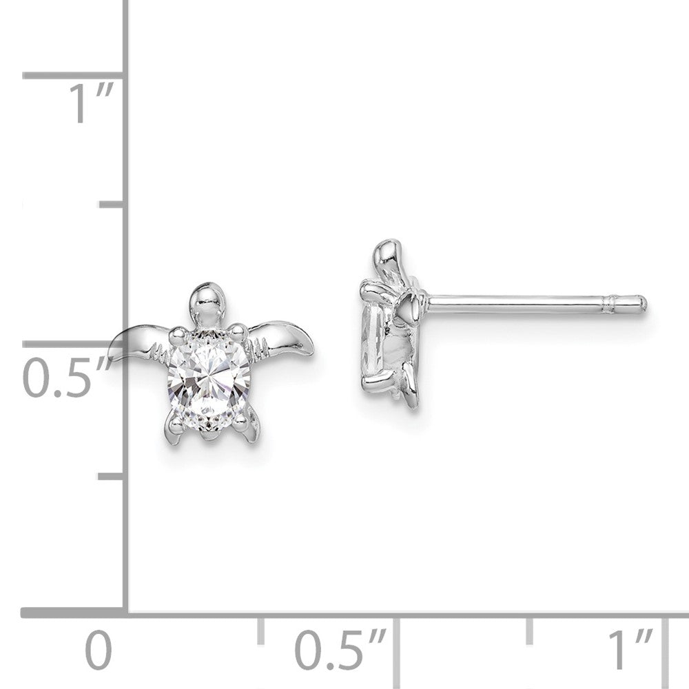Sterlingsilber Rhodiniert Zirkonia Schildkröte Ohrstecker