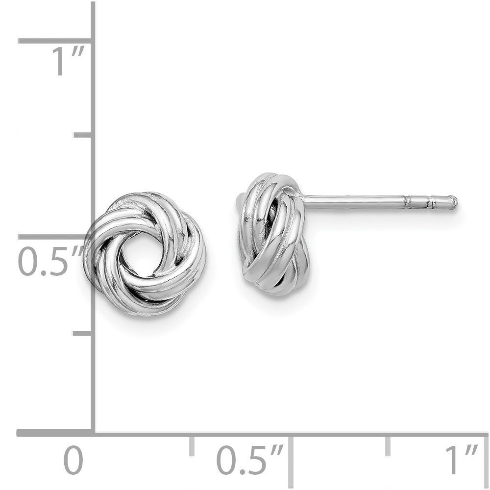 Sterlingsilber Rhodiniert Liebe Knoten Ohrstecker
