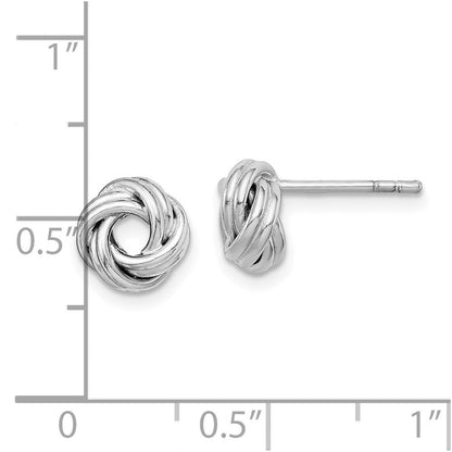 Sterlingsilber Rhodiniert Liebe Knoten Ohrstecker