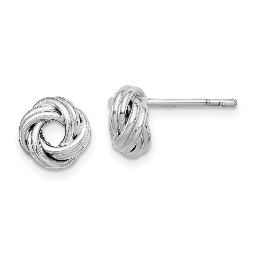 Sterlingsilber Rhodiniert Liebe Knoten Ohrstecker