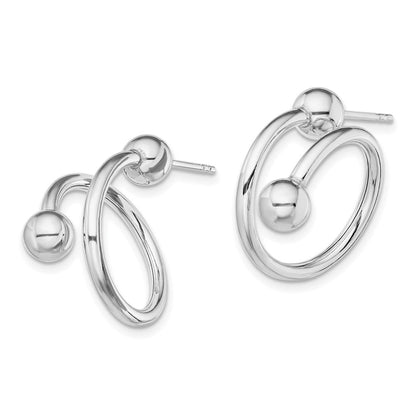Sterlingsilber Rhodiniert Spirale Creole Ohrstecker
