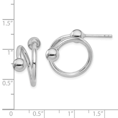 Sterlingsilber Rhodiniert Spirale Creole Ohrstecker