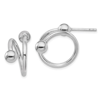 Sterlingsilber Rhodiniert Spirale Creole Ohrstecker