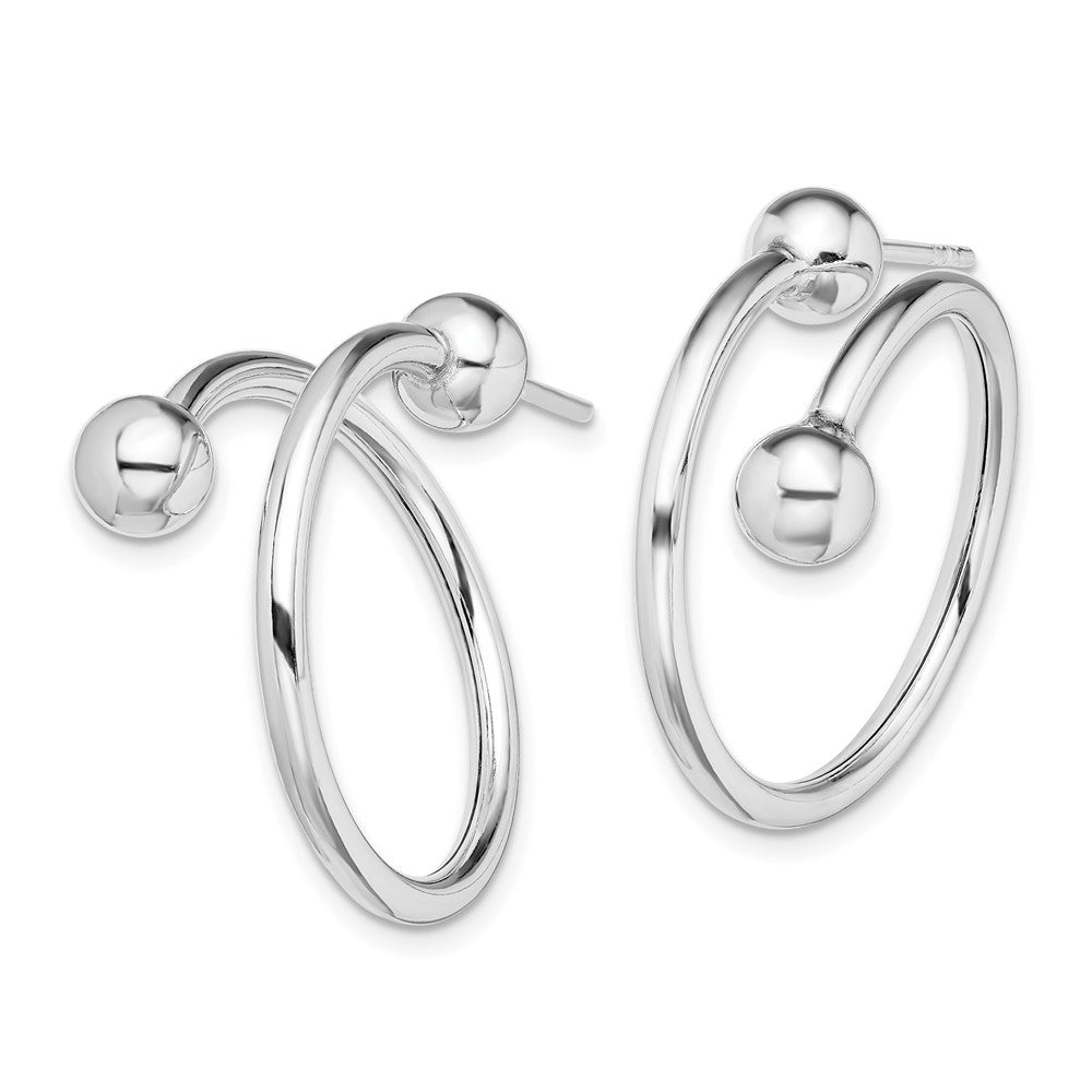 Sterlingsilber Rhodiniert Spirale Creole Ohrstecker
