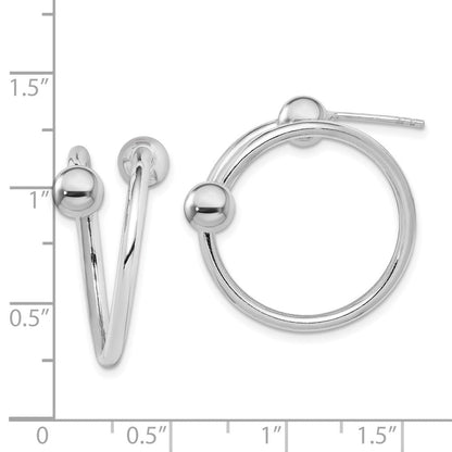 Sterlingsilber Rhodiniert Spirale Creole Ohrstecker