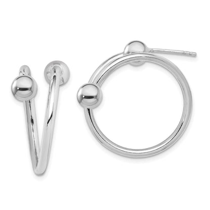 Sterlingsilber Rhodiniert Spirale Creole Ohrstecker