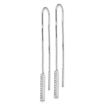 Sterlingsilber Rhodiniert Zirkonia Durchzieher-Ohrringe