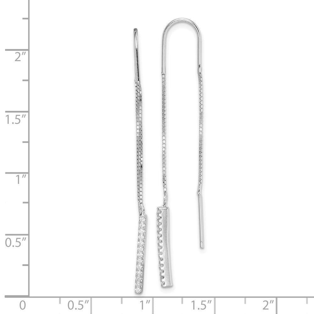 Sterlingsilber Rhodiniert Zirkonia Durchzieher-Ohrringe