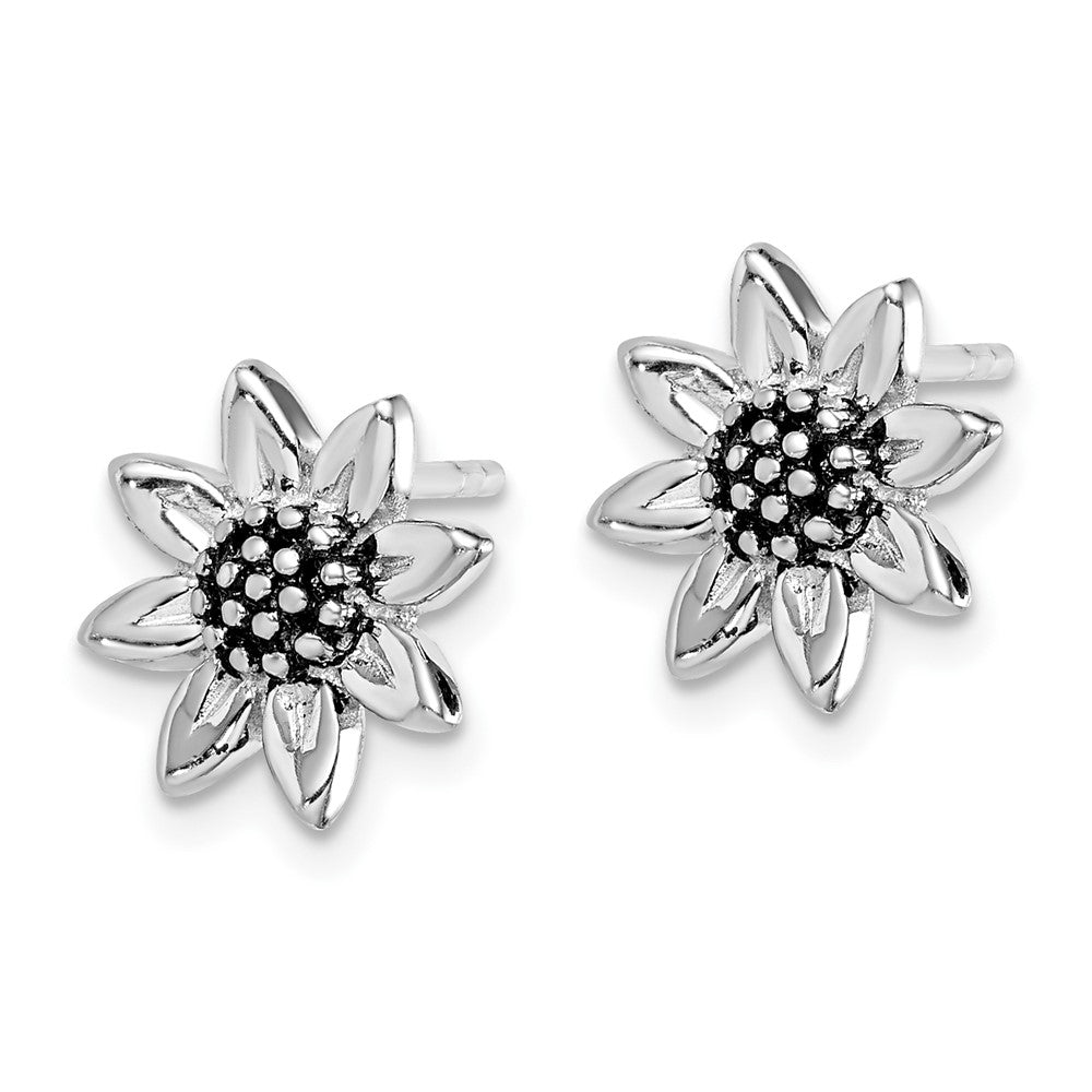 Sterlingsilber Rhodiniert Sonnenblume Stecker Ohrring