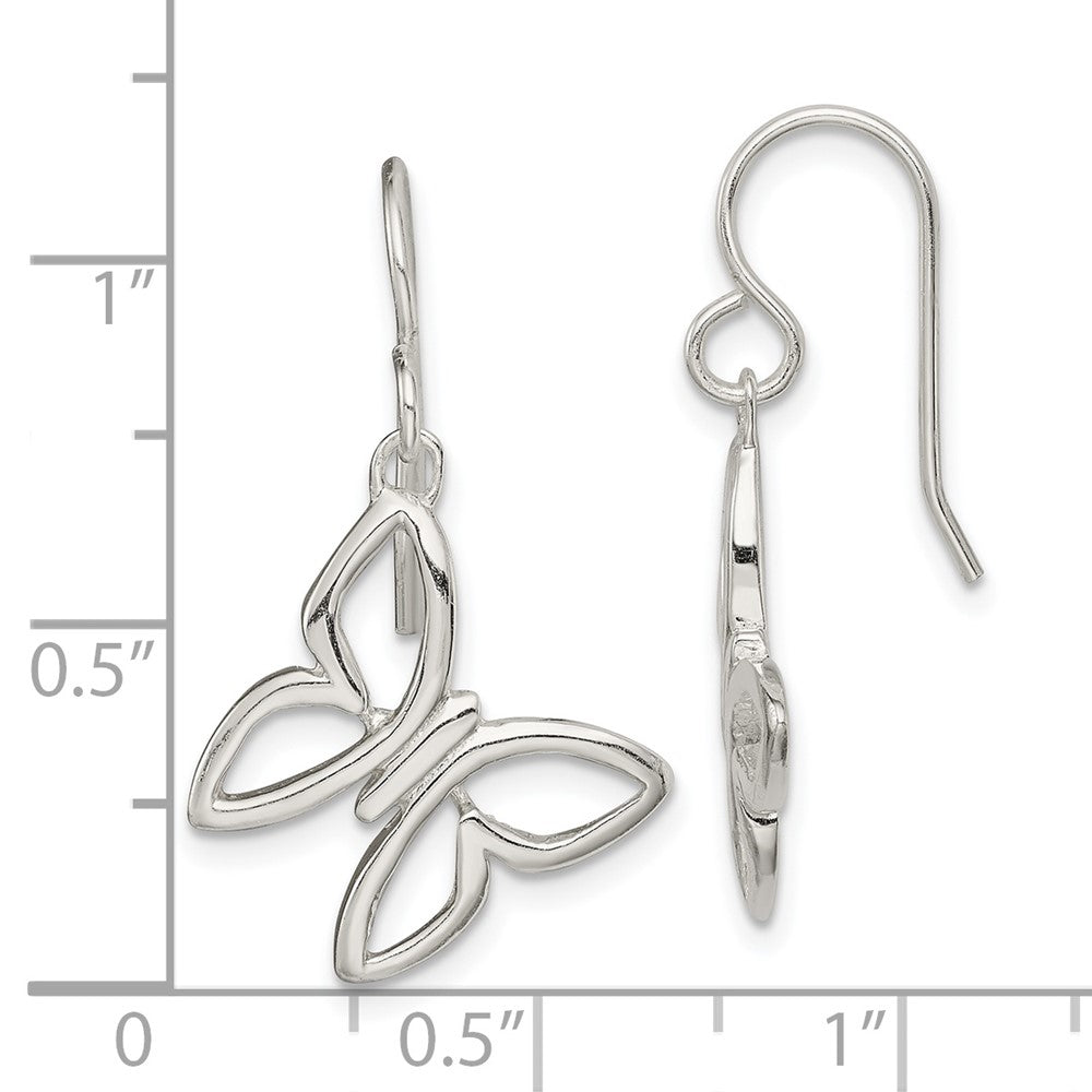 Sterlingsilber Schmetterling Hirte Haken Ohrhänger