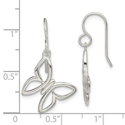 Sterlingsilber Schmetterling Hirte Haken Ohrhänger