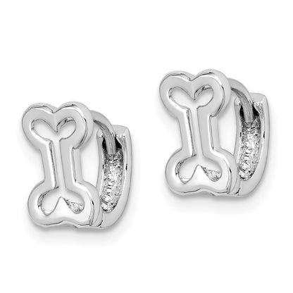 Sterlingsilber Rhodiniert Bone Klappbar Creolen