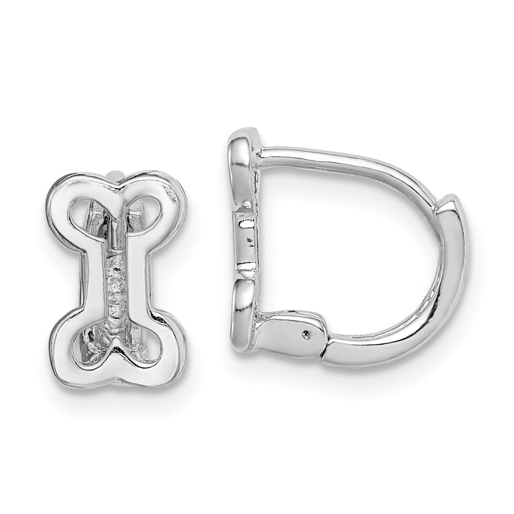 Sterlingsilber Rhodiniert Bone Klappbar Creolen
