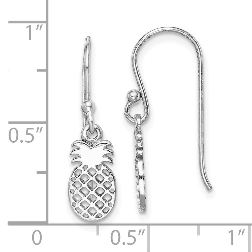 Sterlingsilber Rhodiniert Pineapple Hängend Ohrring