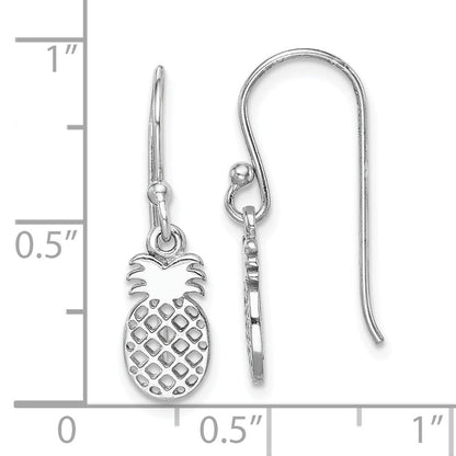 Sterlingsilber Rhodiniert Pineapple Hängend Ohrring
