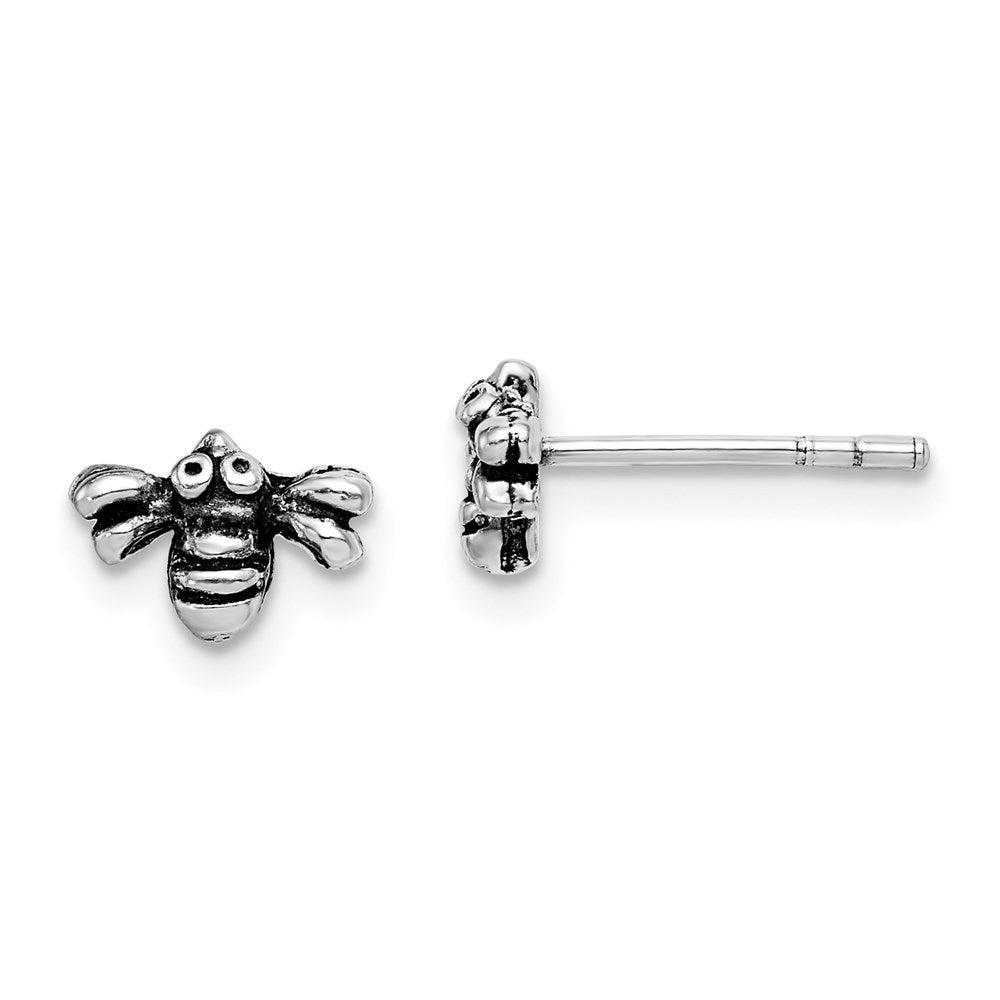 Sterlingsilber Rhodiniert Antikisiert Biene Ohrstecker