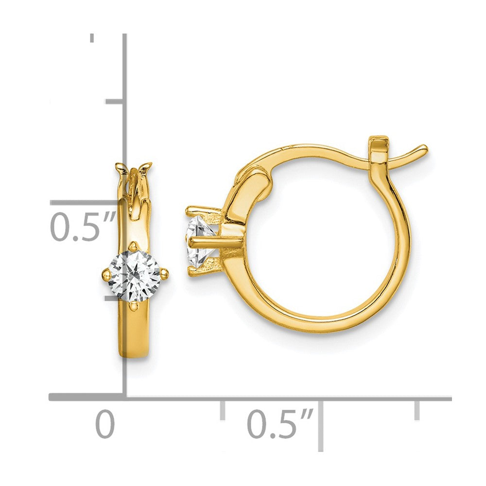 Ss/vergoldet Sterlingsilber Goldfarben Quadratisch Zirkonia Creolen