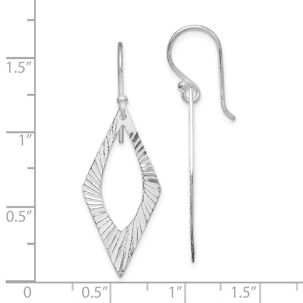 Sterlingsilber Rhodiniert Diamantiert Geometric Ohrhänger