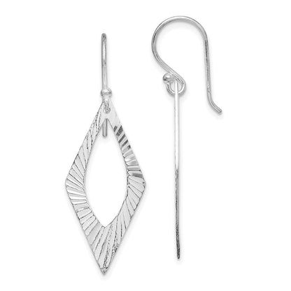 Sterlingsilber Rhodiniert Diamantiert Geometric Ohrhänger