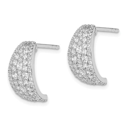 Sterlingsilber Rhodiniert Pavé Zirkonia Stecker Creolen