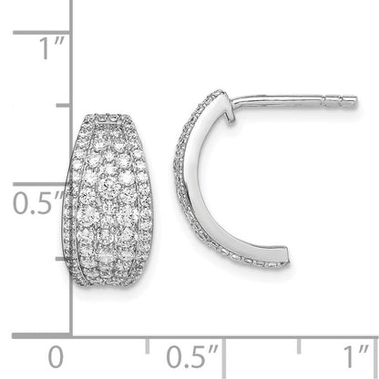 Sterlingsilber Rhodiniert Pavé Zirkonia Stecker Creolen