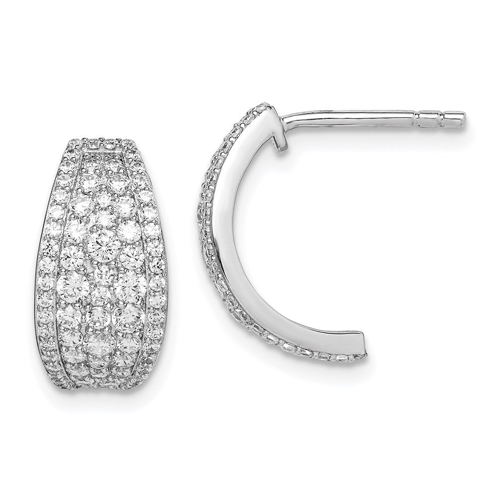 Sterlingsilber Rhodiniert Pavé Zirkonia Stecker Creolen