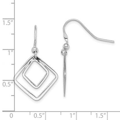 Sterlingsilber Rhodiniert Doppelt Diamant Form Ohrhänger