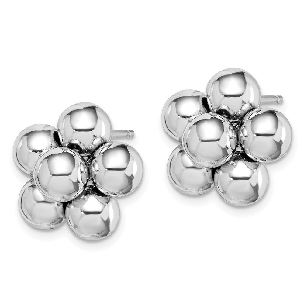 Sterlingsilber Rhodiniert Poliert Gekugelt Ohrstecker