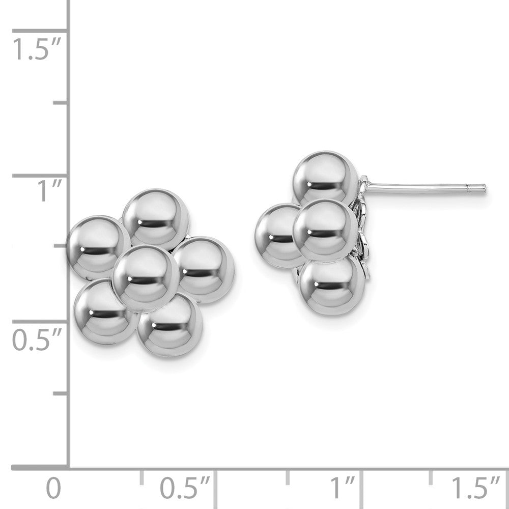 Sterlingsilber Rhodiniert Poliert Gekugelt Ohrstecker