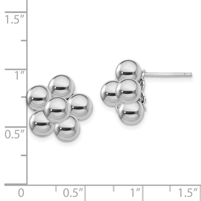 Sterlingsilber Rhodiniert Poliert Gekugelt Ohrstecker