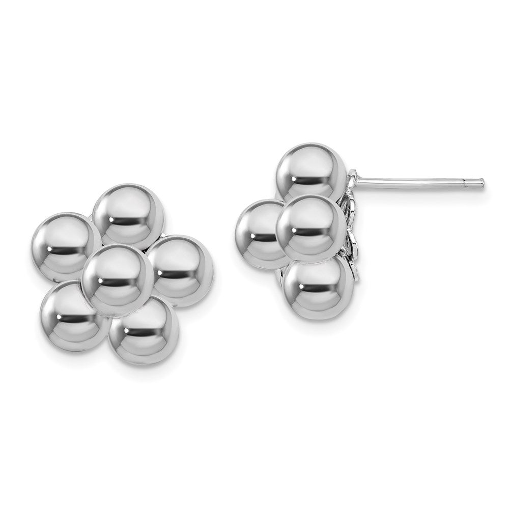 Sterlingsilber Rhodiniert Poliert Gekugelt Ohrstecker