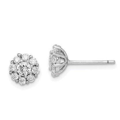 Sterlingsilber Rhodiniert Poliert Zirkonia Heiligenschein Ohrstecker