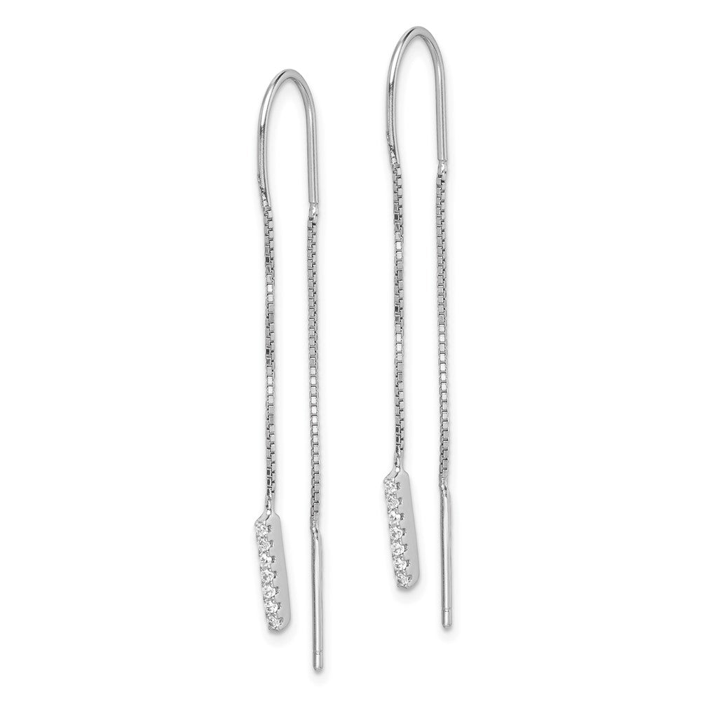 Sterlingsilber Rhodiniert Zirkonia Durchzieher-Ohrringe