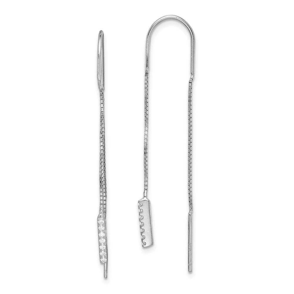 Sterlingsilber Rhodiniert Zirkonia Durchzieher-Ohrringe