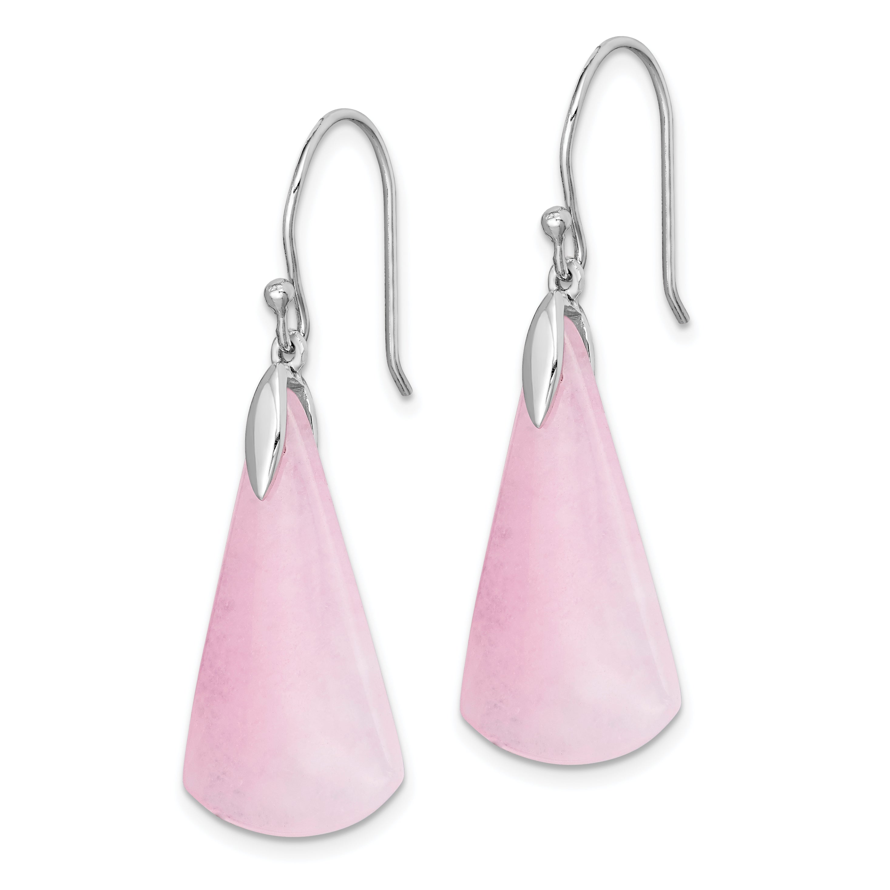 Sterlingsilber Rhodiniert Dyed Rosa Quarz Ohrhänger