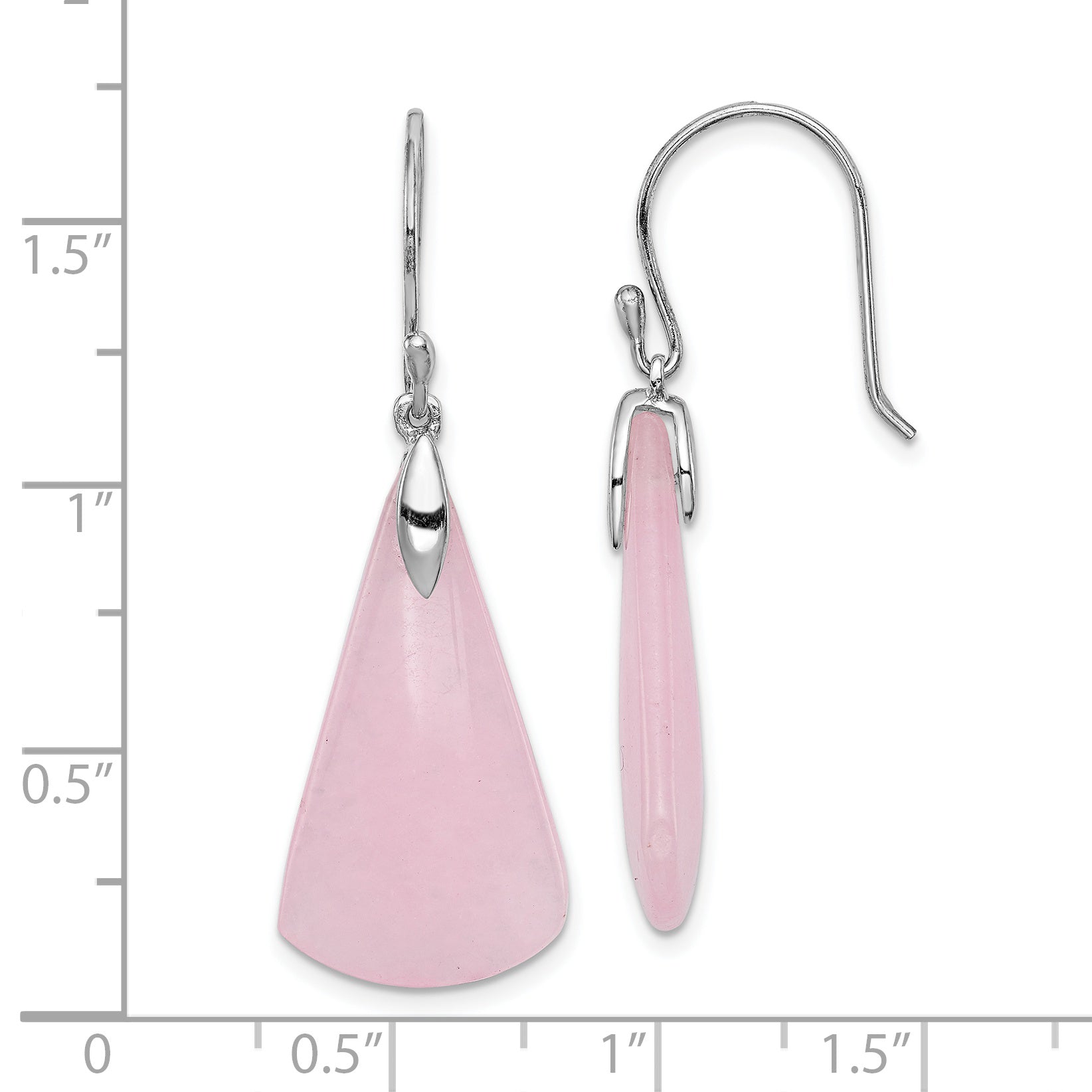 Sterlingsilber Rhodiniert Dyed Rosa Quarz Ohrhänger