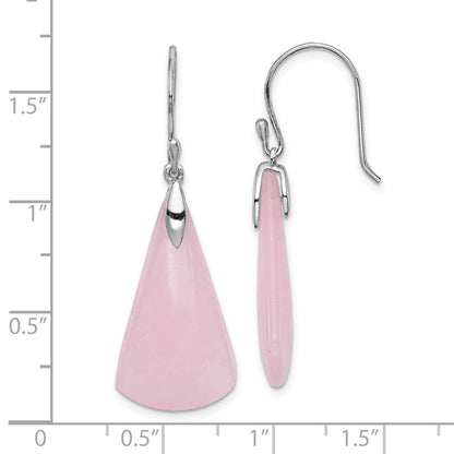 Sterlingsilber Rhodiniert Dyed Rosa Quarz Ohrhänger