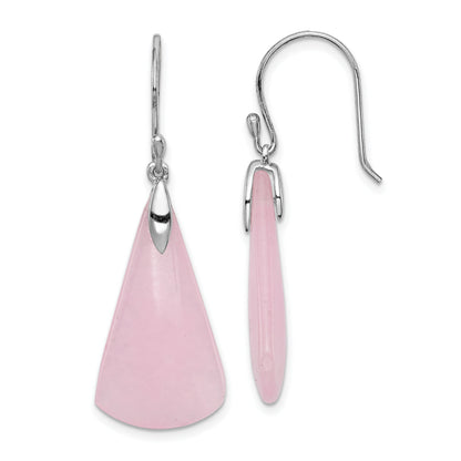 Sterlingsilber Rhodiniert Dyed Rosa Quarz Ohrhänger