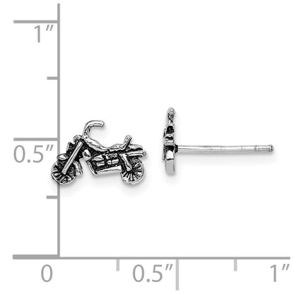 Sterlingsilber Rhodiniert Antikisiert Motorcycle Ohrstecker