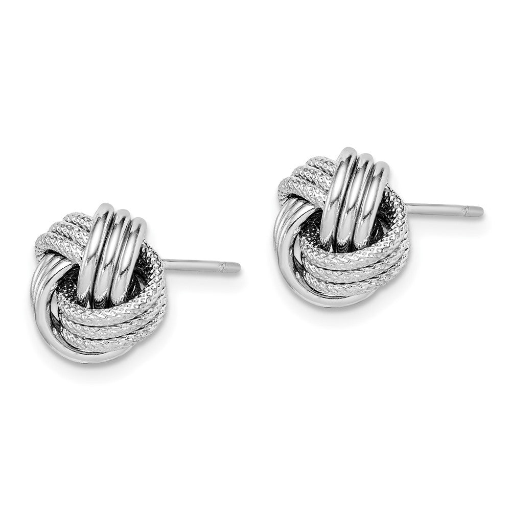 Sterlingsilber Rhodiniert Strukturiert Liebe Knoten Ohrstecker