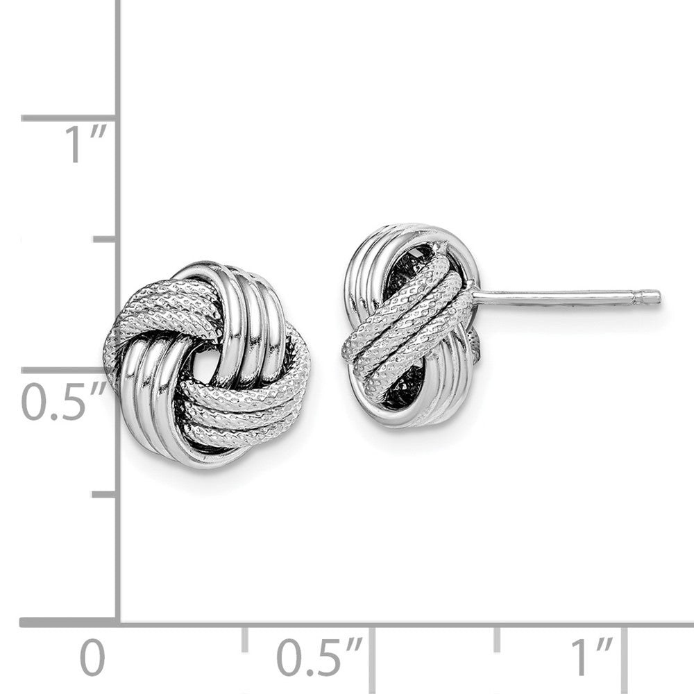 Sterlingsilber Rhodiniert Strukturiert Liebe Knoten Ohrstecker