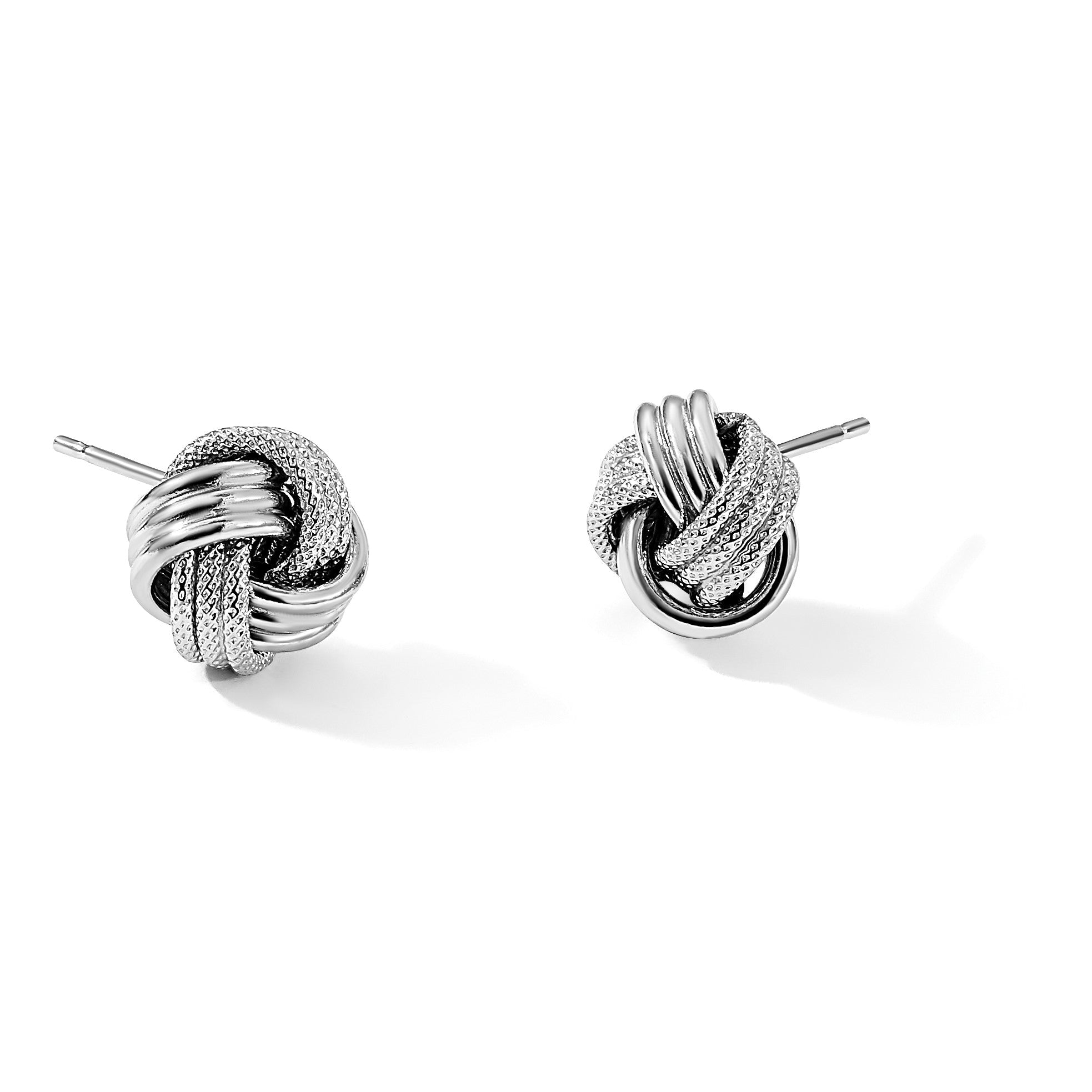 Sterlingsilber Rhodiniert Strukturiert Liebe Knoten Ohrstecker