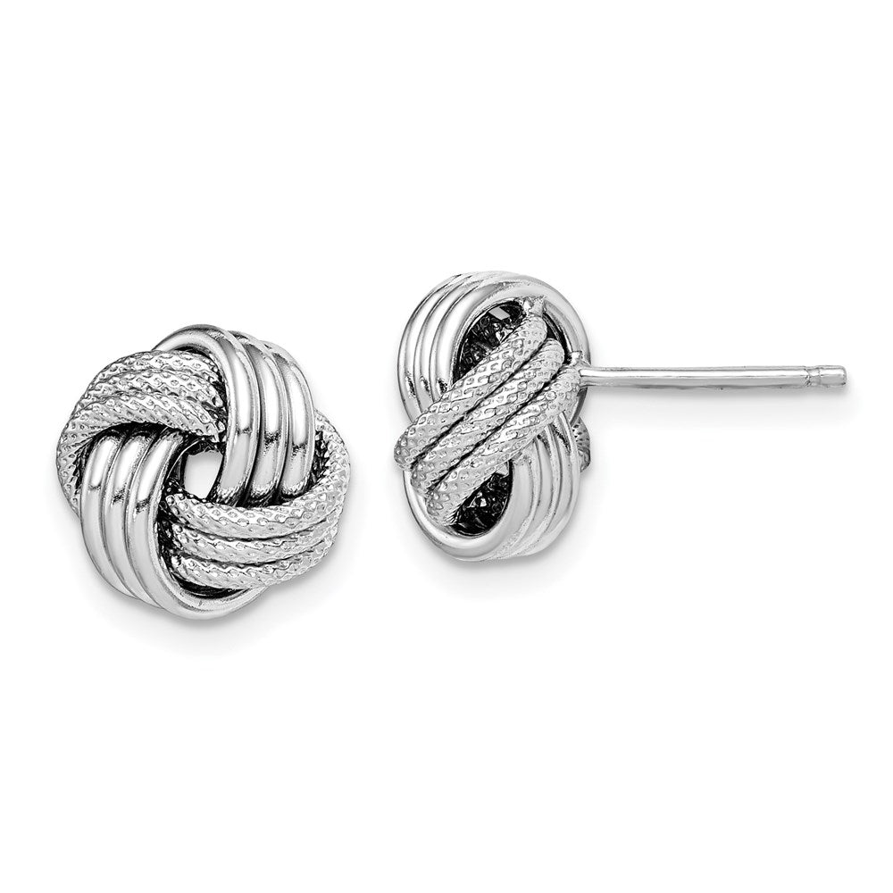 Sterlingsilber Rhodiniert Strukturiert Liebe Knoten Ohrstecker