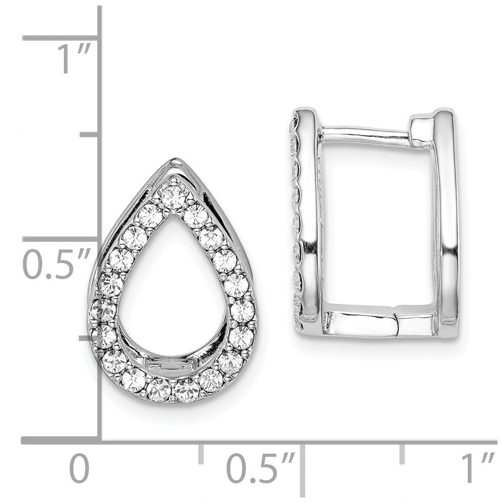 Sterlingsilber Rhodiniert Lila Emaille Kristall Klappbar Ohrringe